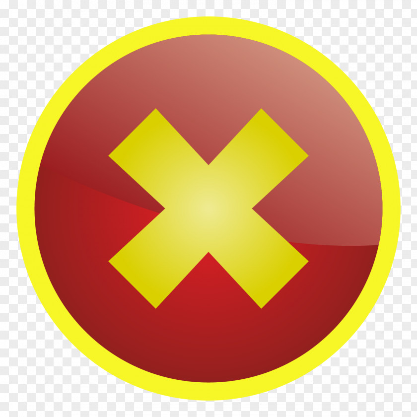 Yellow Side Red Bottom X Word NO Vector Material ICO Icon PNG