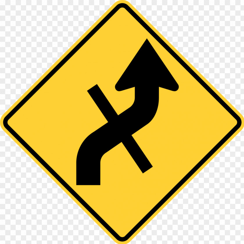 Road Reverse Curve Traffic Sign Warning PNG