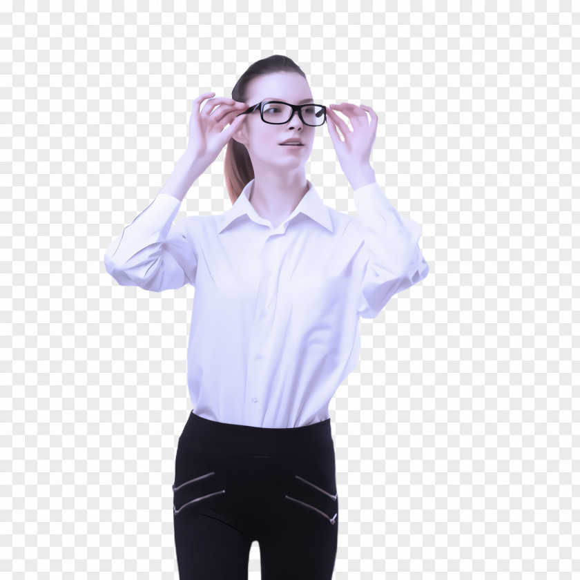 Gesture Dress Shirt Glasses PNG