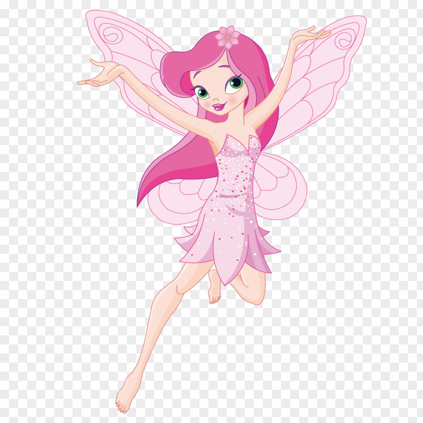 Beautiful Flower Fairy Cartoon Clip Art PNG