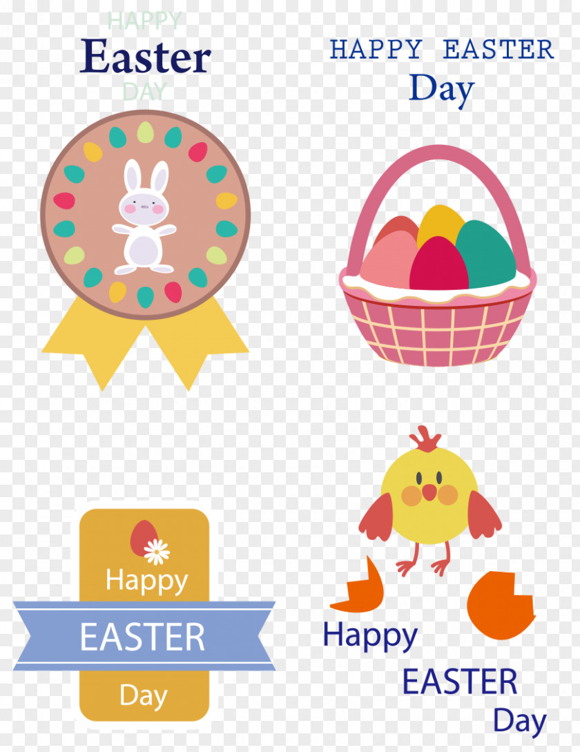 Easter Cartoon Elements Bunny Clip Art PNG