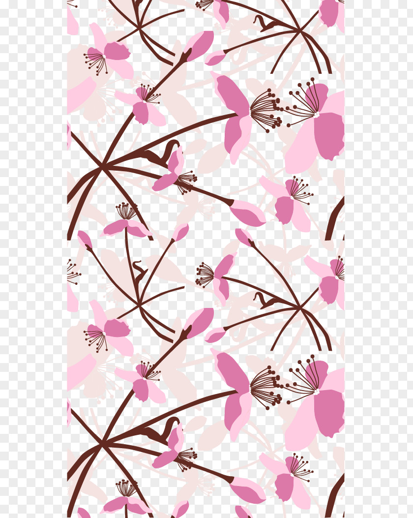 Peach Pink Material Flower Illustration PNG