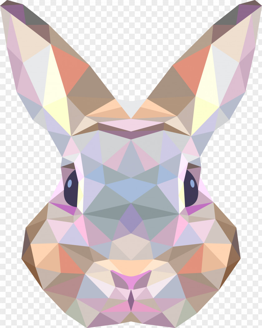 Rabbit Geometry Wall Decal PNG