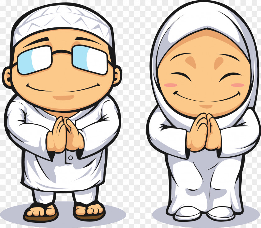 Cartoon Muslim Prayer Male And Female Vector Islam Royalty-free Clip Art PNG