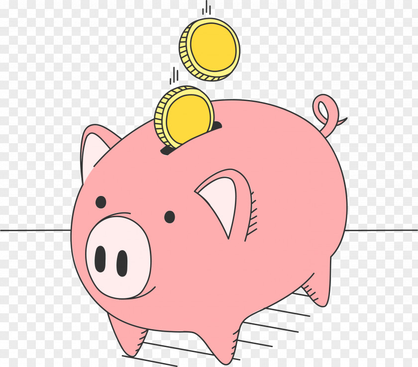 Pink Piggy Bank Illustration PNG