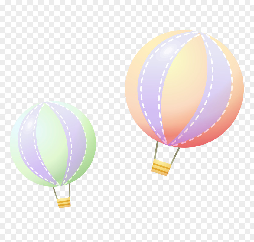 Simple Striped Hot Air Balloon Picture PNG