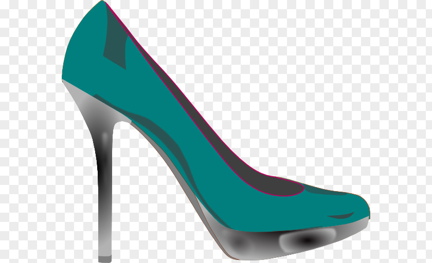 Teal High-heeled Footwear Court Shoe Stiletto Heel Clip Art PNG