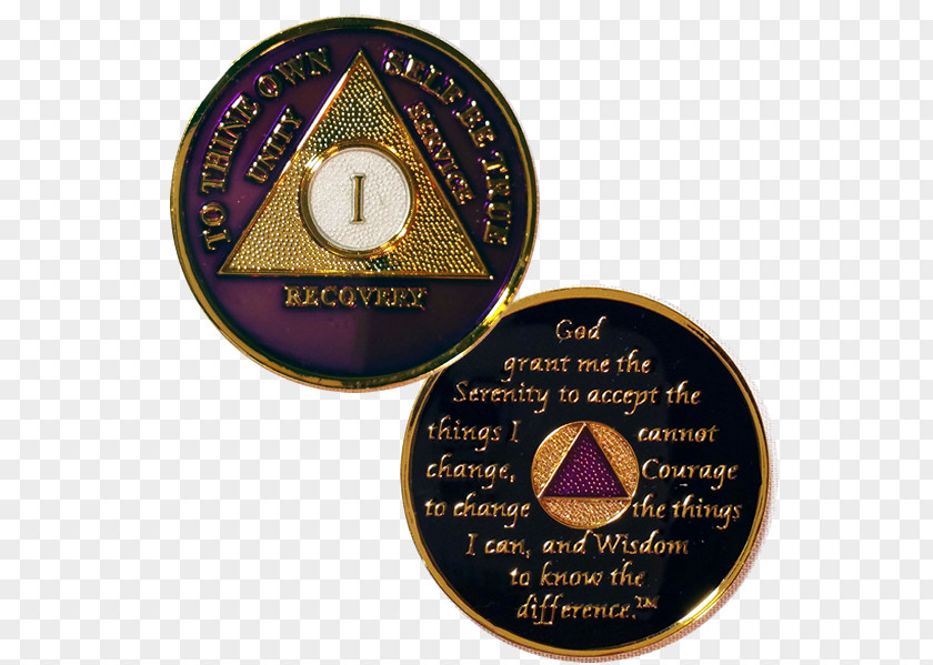 Medal Sobriety Coin Alcoholics Anonymous Challenge PNG