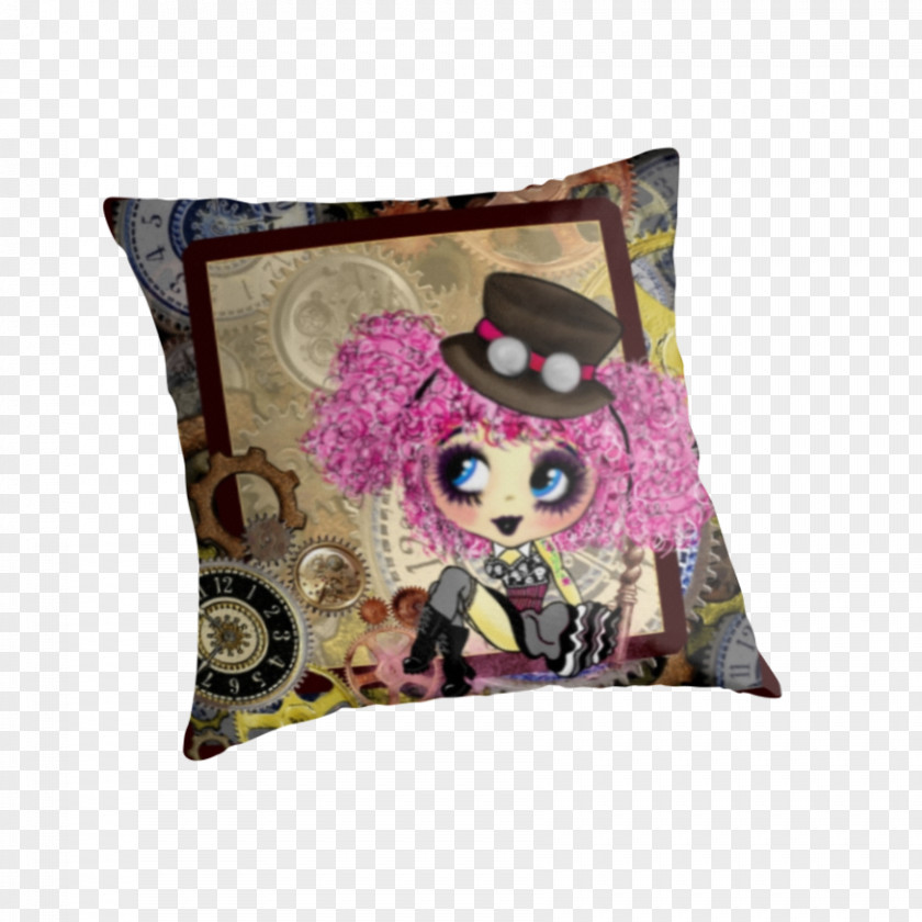 Steampunk Cosplay Cushion Throw Pillows Purple PNG