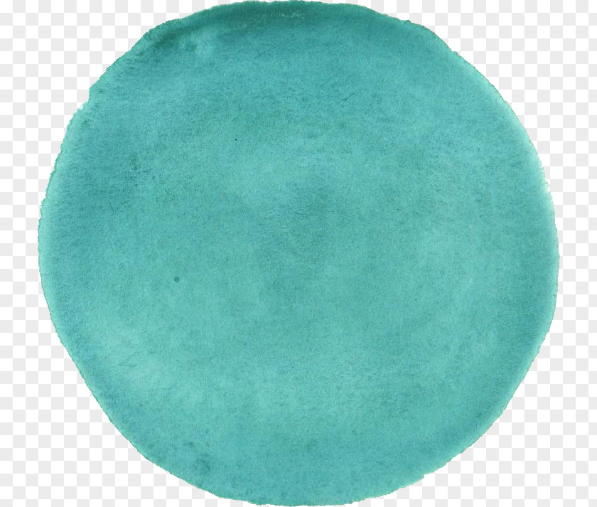 Circle Abstract Turquoise Teal Green Watercolor Painting PNG