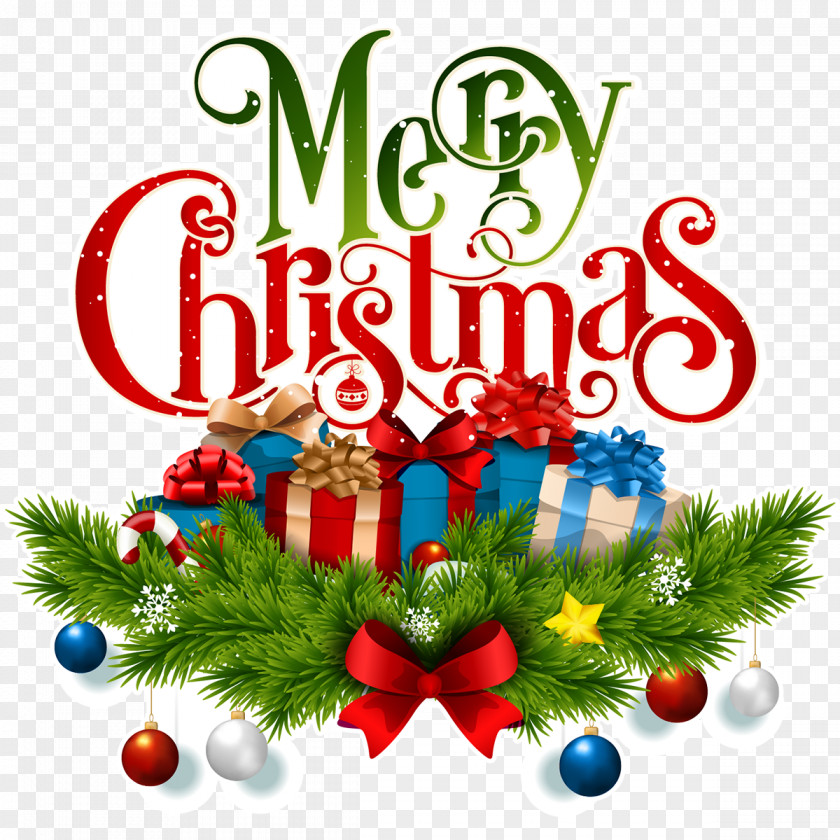 Merry Christmas Decoration Text PNG
