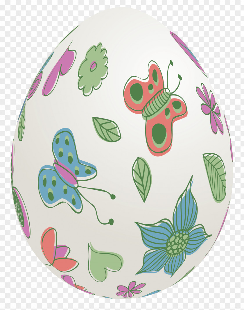Easter Egg With Butterflies Clipart Picture Bunny Red PNG