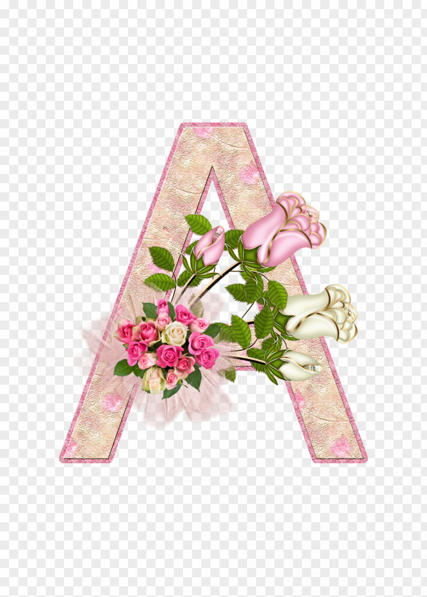 Flower Floral Design Letter Decoupage Alphabet PNG