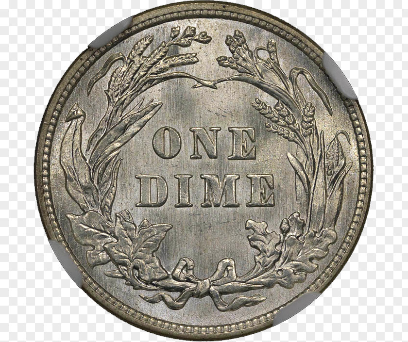 5 Dime Coin Barber Coinage 1894-S Penny PNG