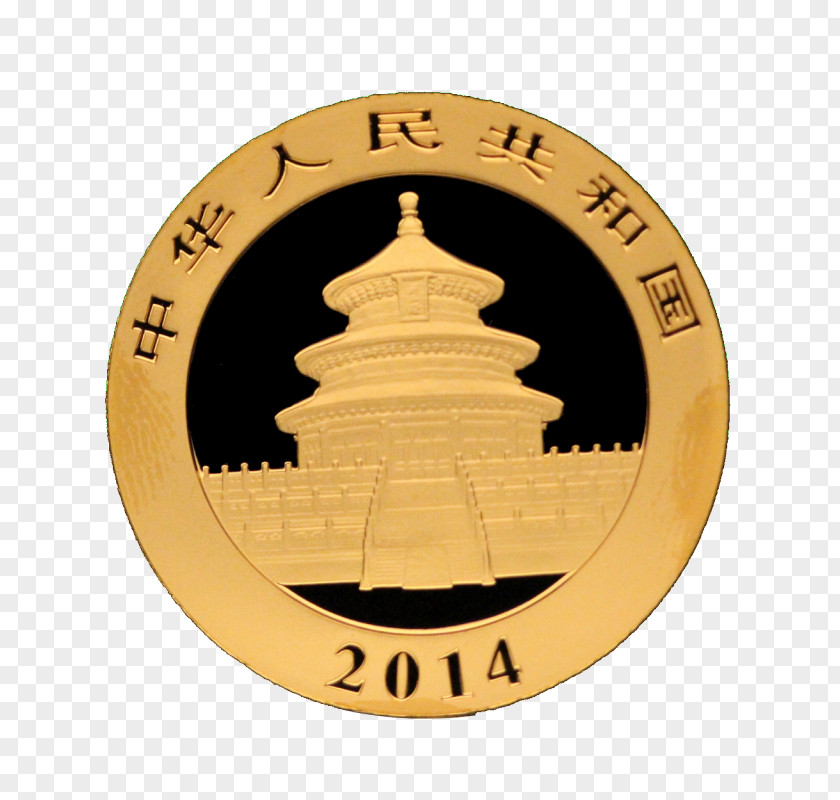 Gold Chinese Panda Giant Coin Silver PNG