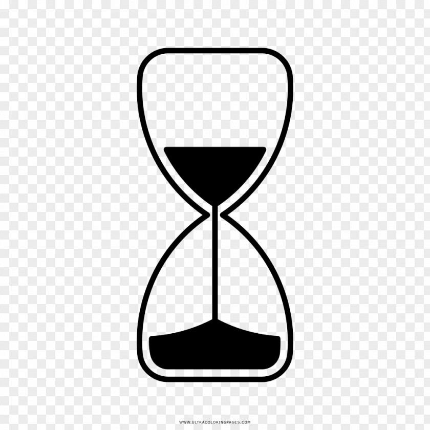 Hourglass Drawing Coloring Book Black And White Logo PNG