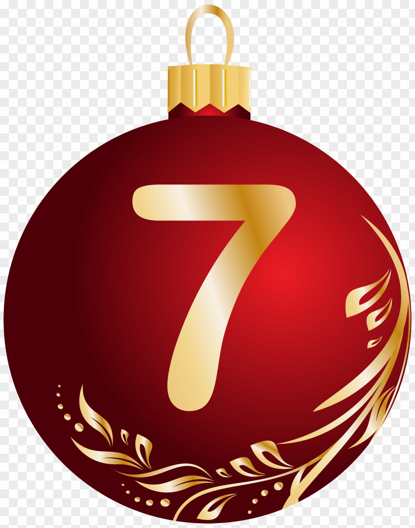 Christmas Ball Number Seven Transparent PNG Clip Art Image Bronner's Wonderland Ornament Decoration Tree PNG