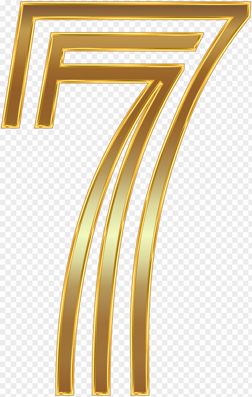 Number Seven Gold Clip Art Image PNG