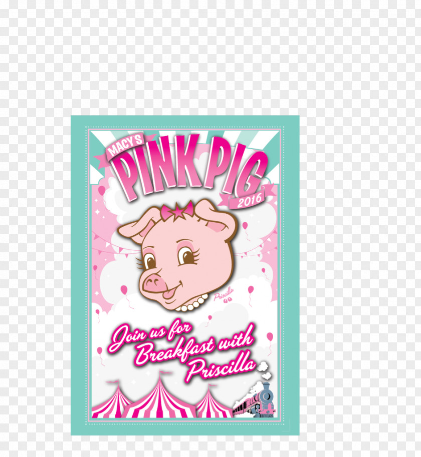 Pink Pig Greeting & Note Cards Cartoon M Font PNG