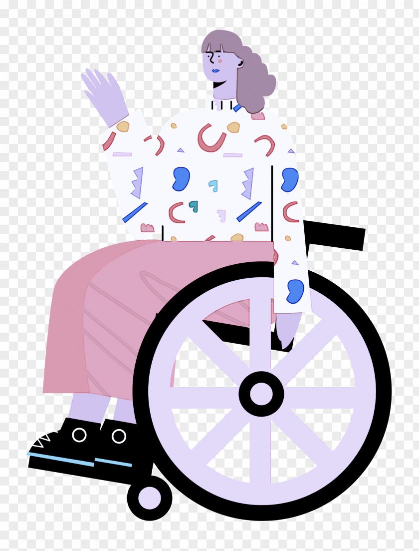 Sitting On Wheelchair Woman Lady PNG