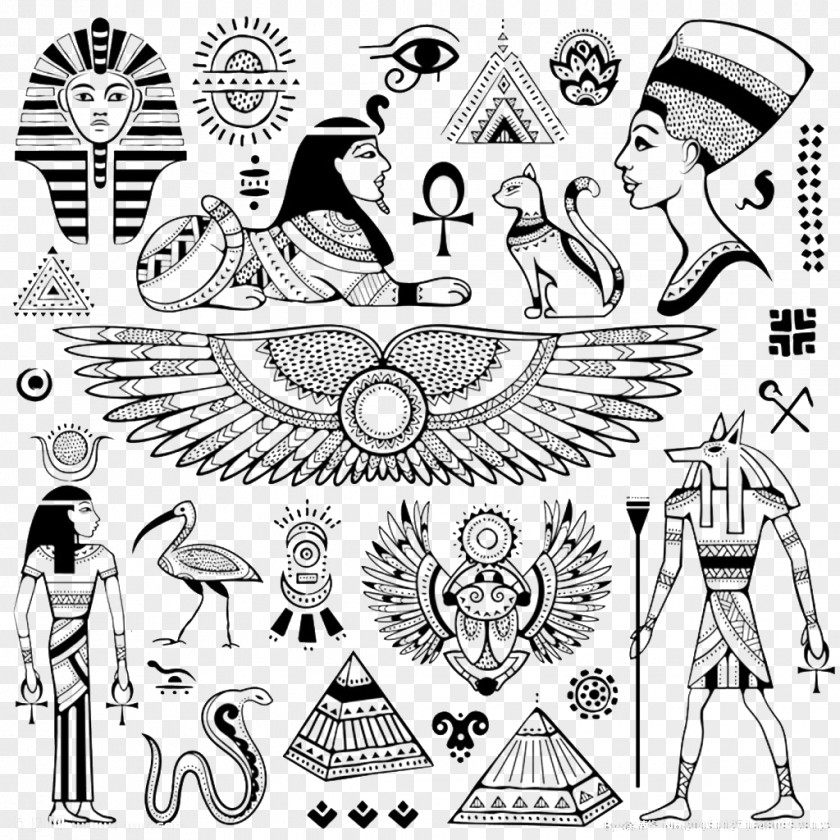Egypt Creative Egyptian Pyramids Ancient Hieroglyphs Symbol PNG