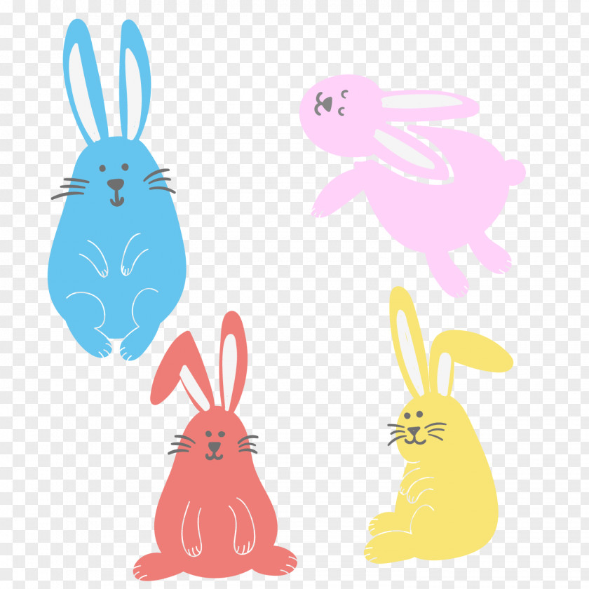 Painted Easter Element Vector Material Bunny Rabbit PNG