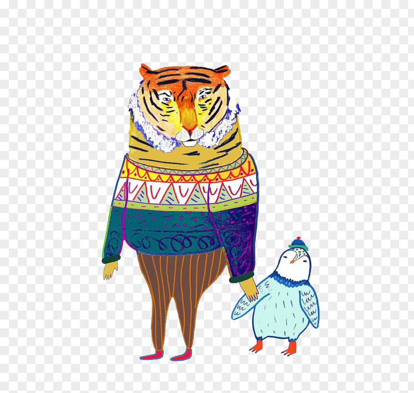 Tigers And Penguins Tiger Illustrator Illustration PNG