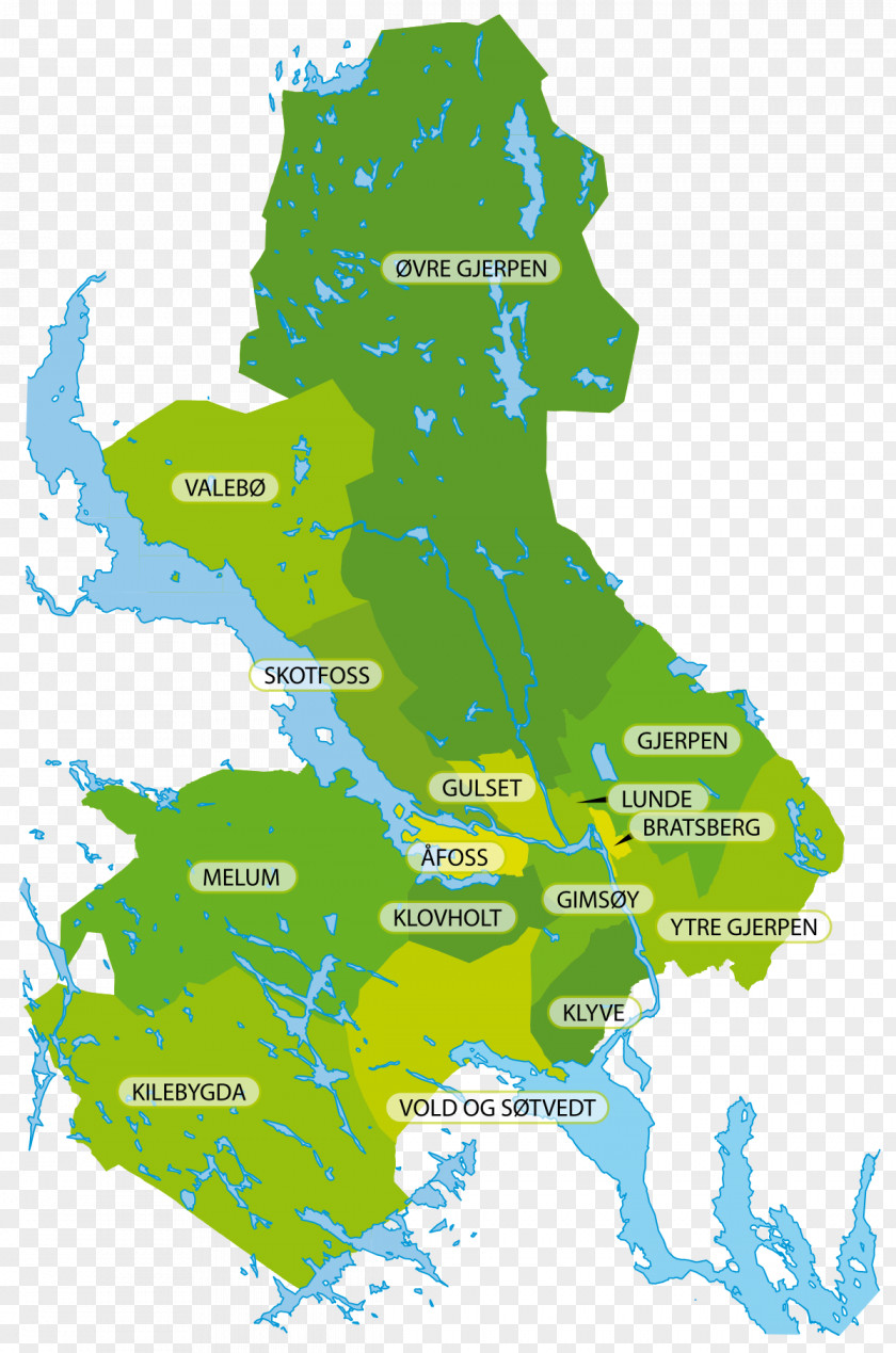 Map Porsgrunn Siljan Grenland Eidanger Sauherad PNG