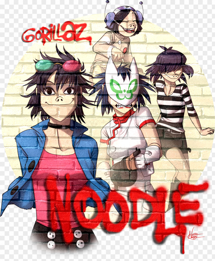 Noodle 2-D Gorillaz Russel Hobbs Plastic Beach PNG