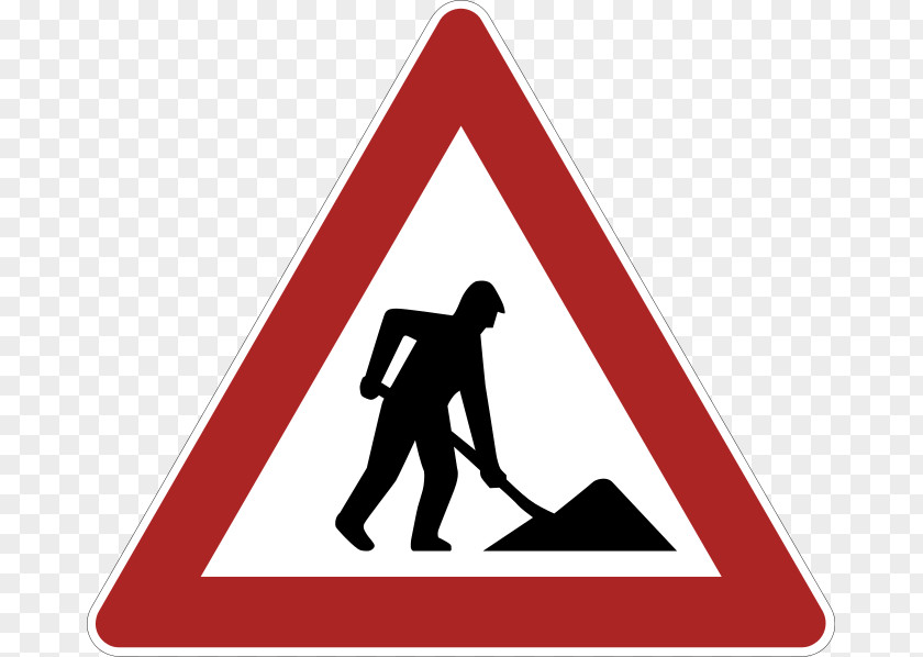 Tag Vector Men At Work Roadworks Sign PNG