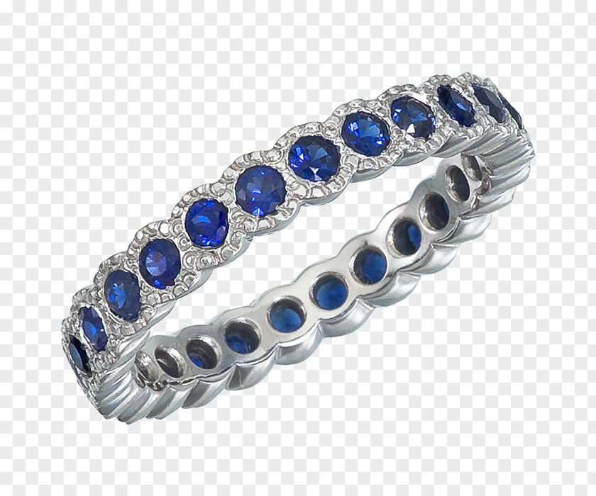 Sapphire Wedding Ring Bracelet Bezel PNG