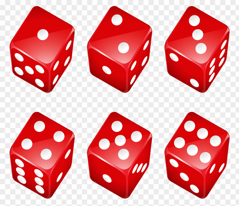 Vector Red Child Dice Set Game Illustration PNG