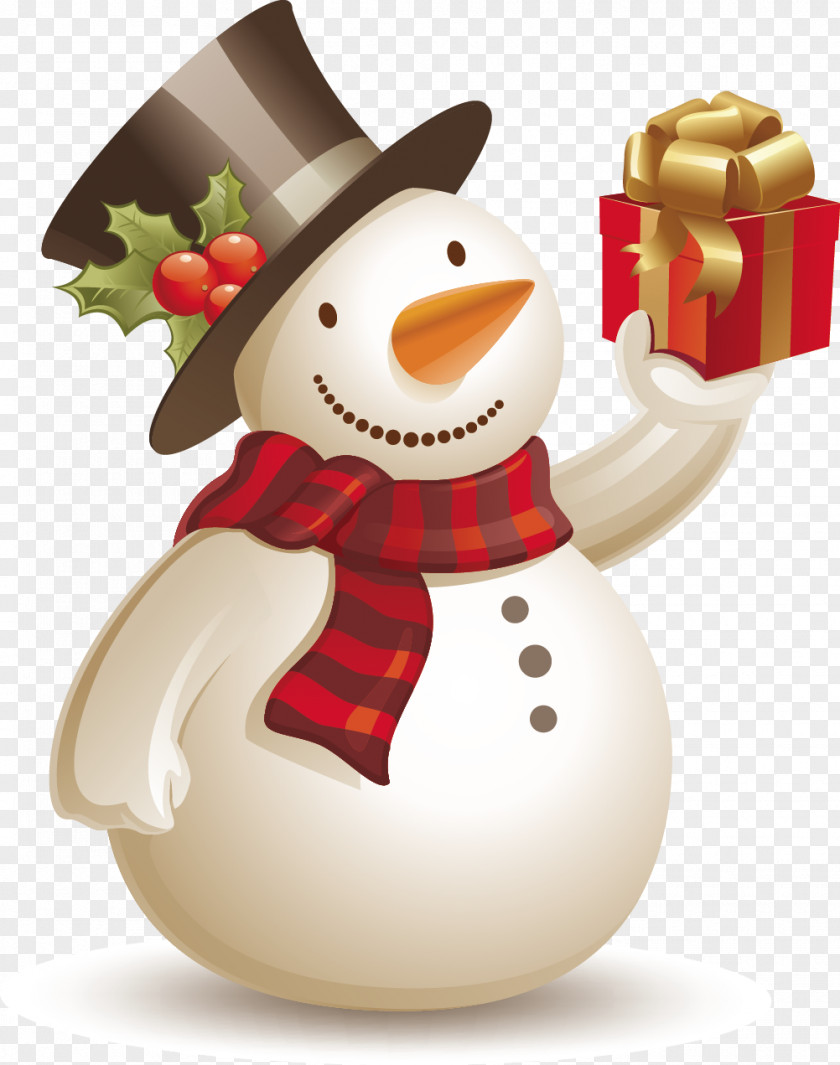 Vector Snowman Gifts Christmas PNG