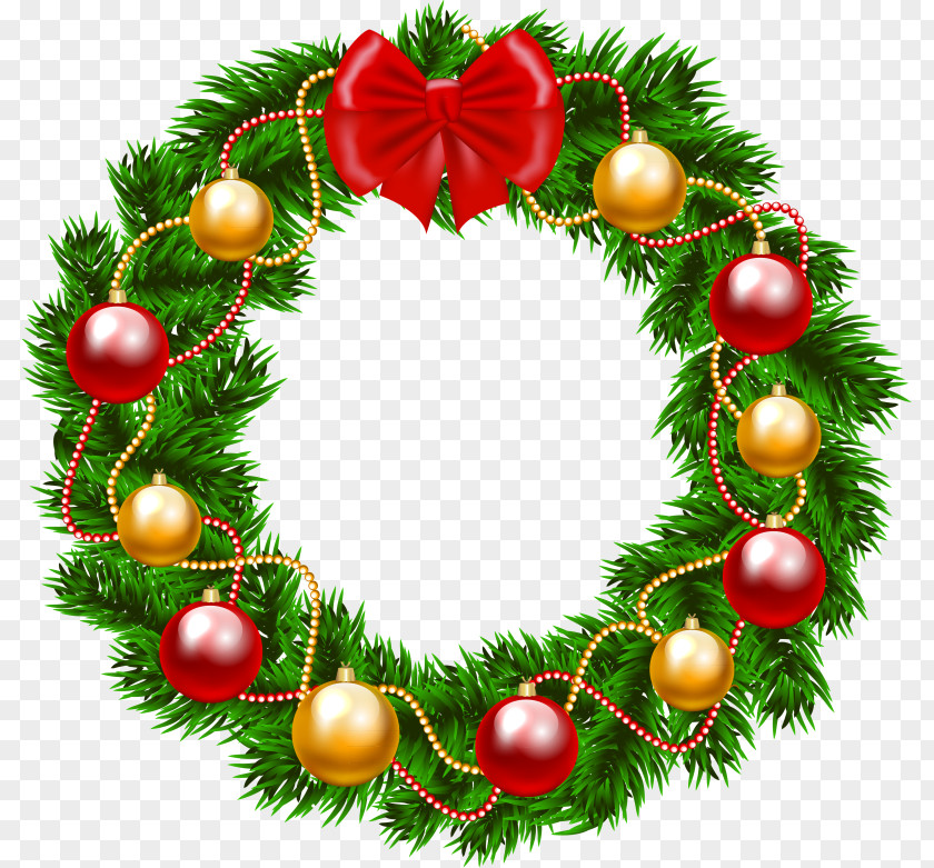 Christmas Wreath Ornament Clip Art PNG