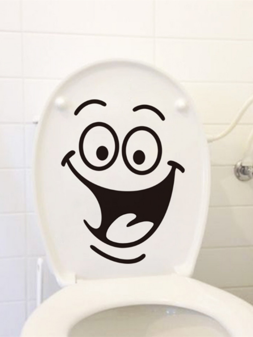 Toilet Sticker Wall Decal Smiley Bathroom PNG