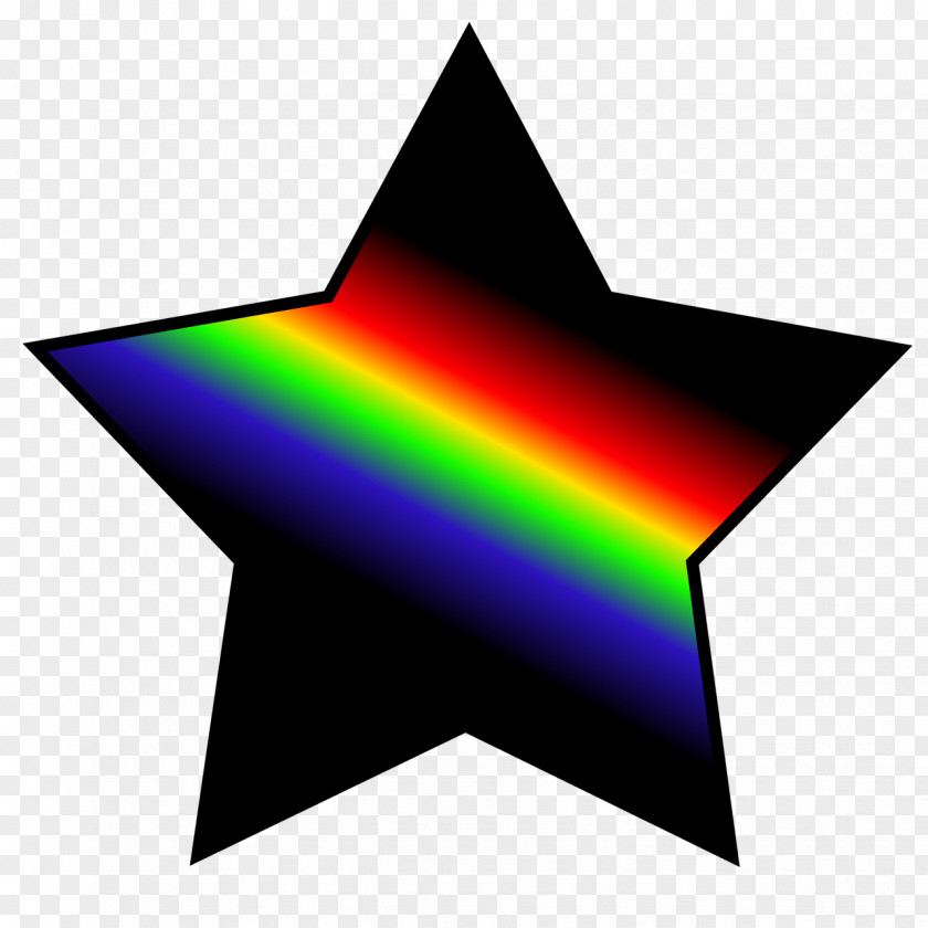 Black Star Rainbow PNG
