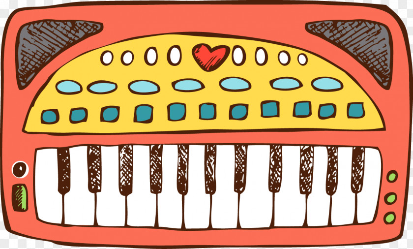 Vector Cartoon Keyboard Musical Instrument PNG