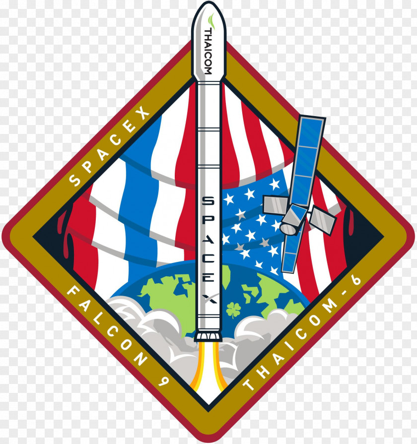 Patchwork Falcon 9 V1.1 Thaicom 6 SpaceX Satellite PNG