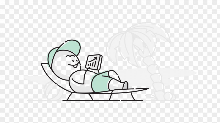 Relax Beach Line Art Finger Clip PNG