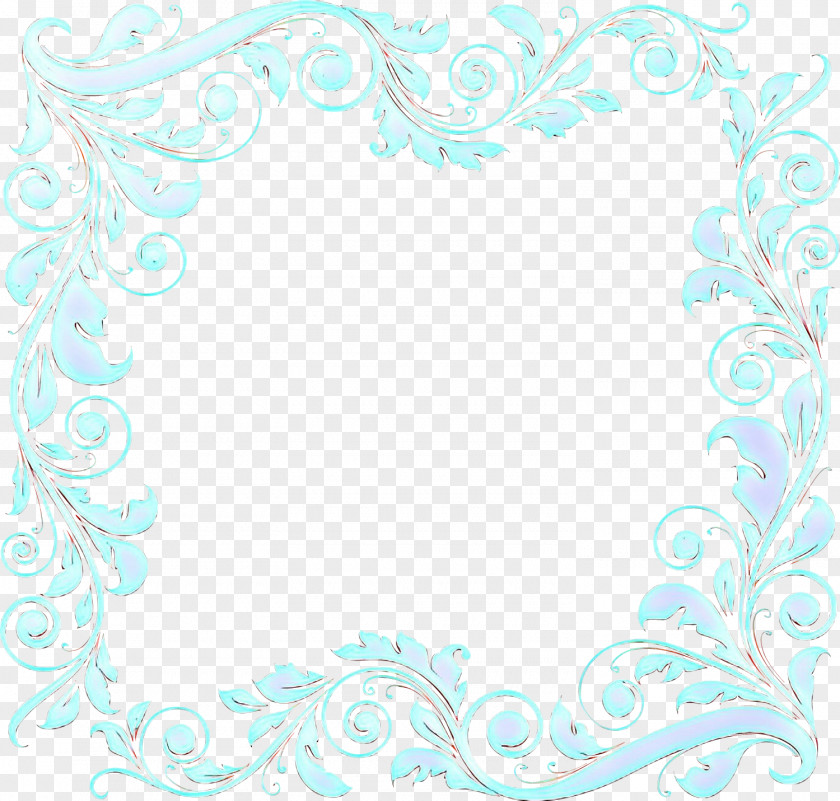 Ornament Picture Frame Blue Flower PNG