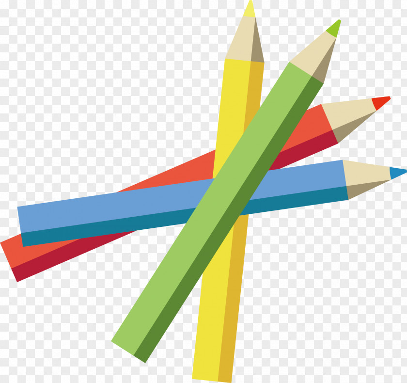 Pencil Vector Colored PNG