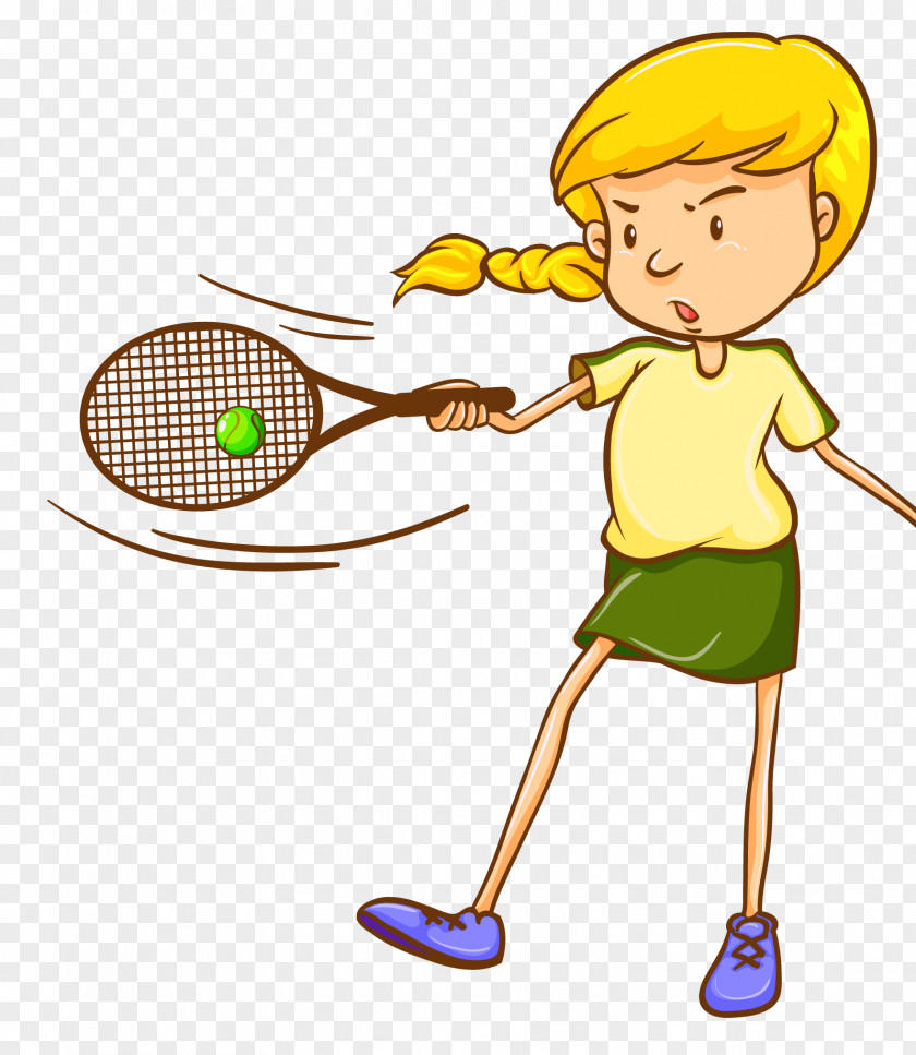 Vector Cartoon Hand Painted School Games Tennis Royalty-free Clip Art PNG