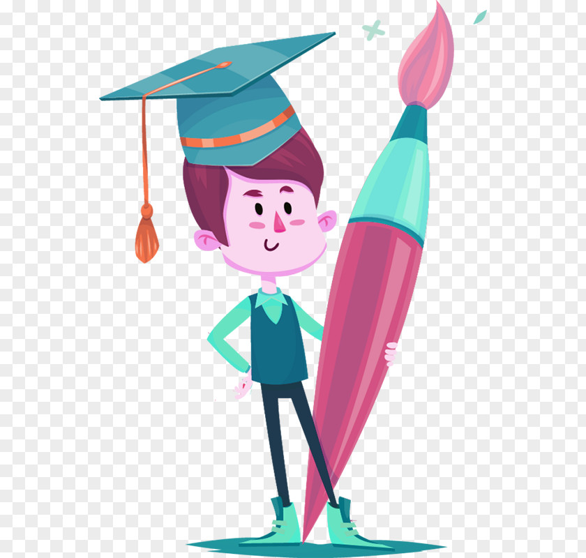 Child Holding A Brush Cartoon Doctorate Bachelor's Degree Estudante Master's PNG