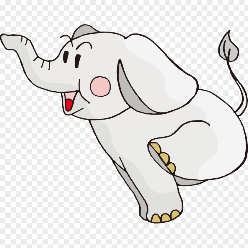 Cute Cartoon Elephant Drawing Illustration PNG