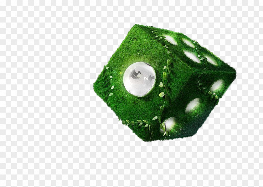 Floating Green Dice Clip Art PNG