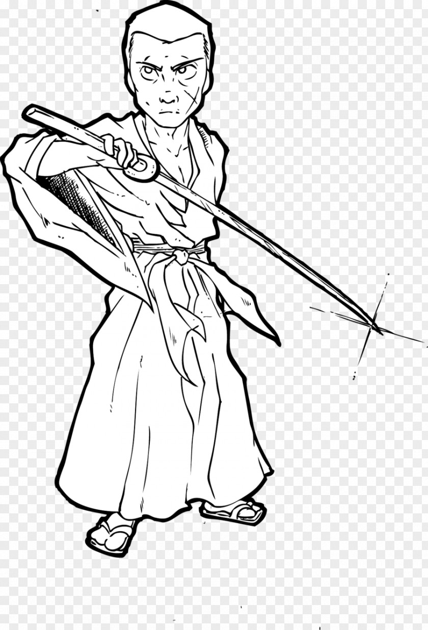 Kenshin Line Art Drawing Sketch PNG