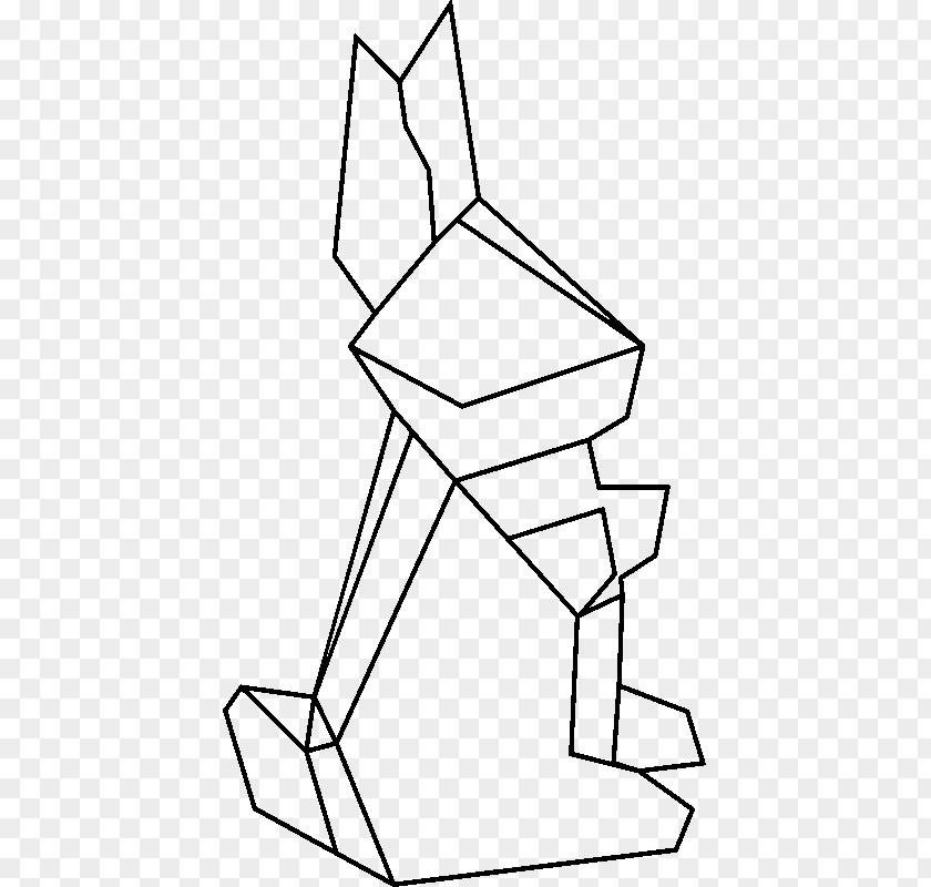 Rabbit Geometry Harlequin Line Drawing PNG