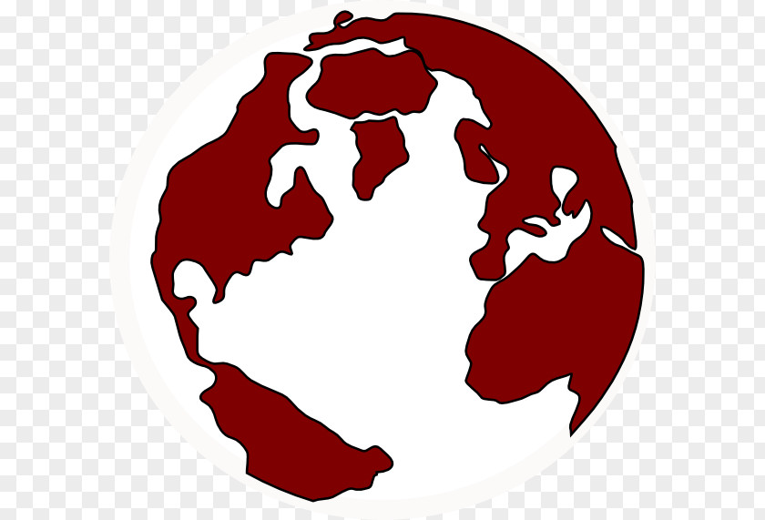 Red Earth Globe Clip Art PNG