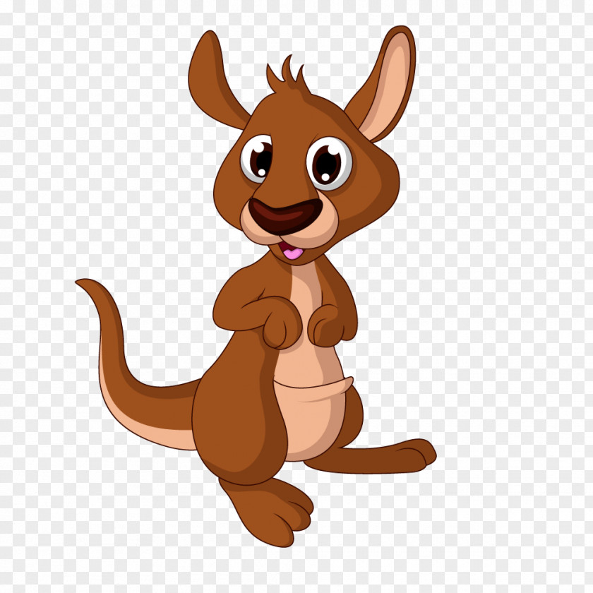 Brown Cartoon Kangaroo Illustration PNG