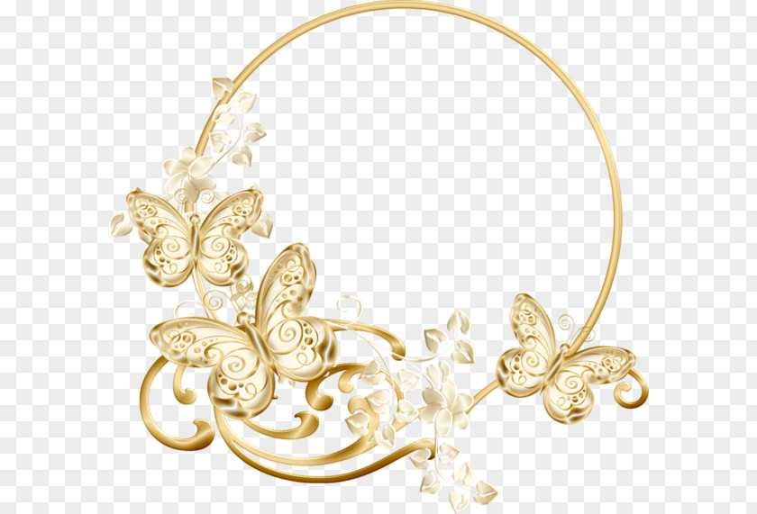 Gold Butterfly Jewelry Picture Frame Jewellery PNG